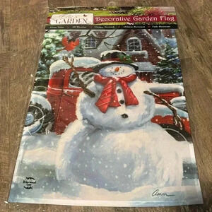 Erin’s Garden garden flag mildew & fade resistant, Snowfall Snowman 12.5x18
